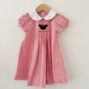 Velani Classics Disney Smocked Red White Mickey Dress